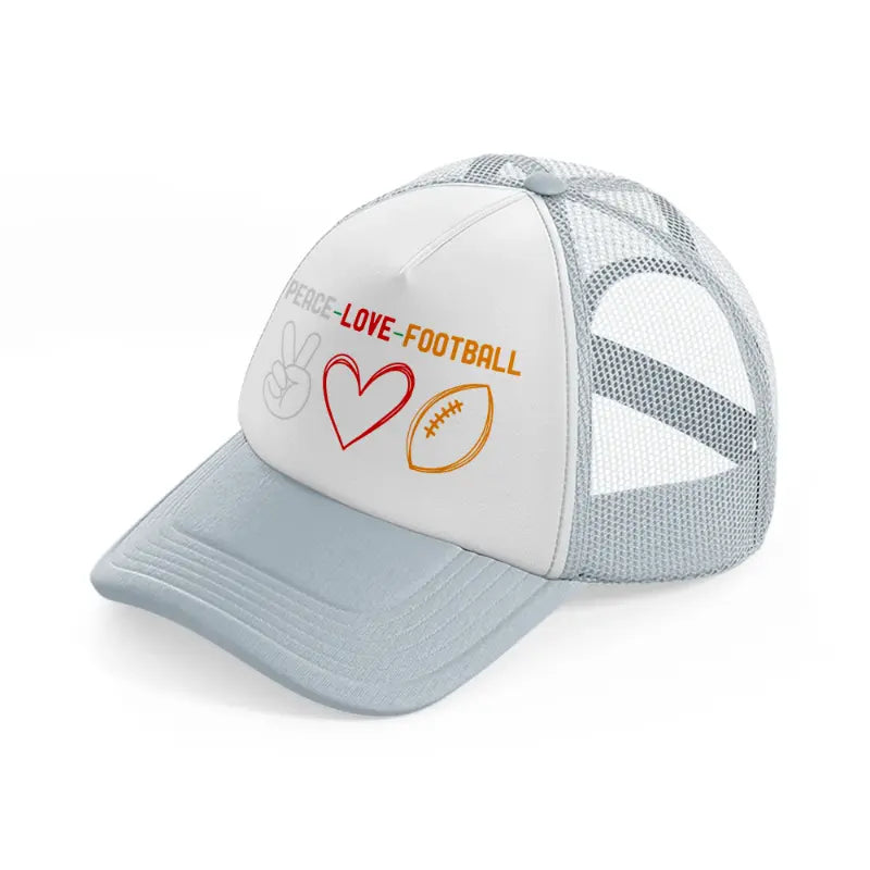 peace-love-football-grey-trucker-hat