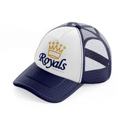 royals kansas city-navy-blue-and-white-trucker-hat