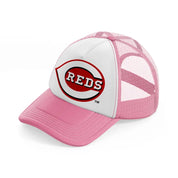 cincinnati reds-pink-and-white-trucker-hat