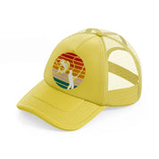 man trout fishing retro sunset white-gold-trucker-hat