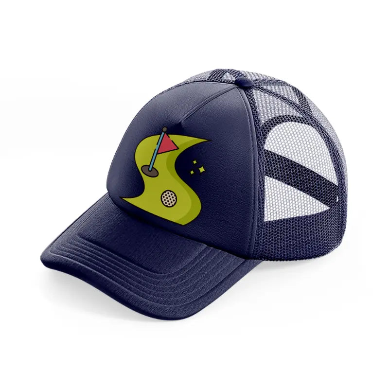 golf course navy blue trucker hat