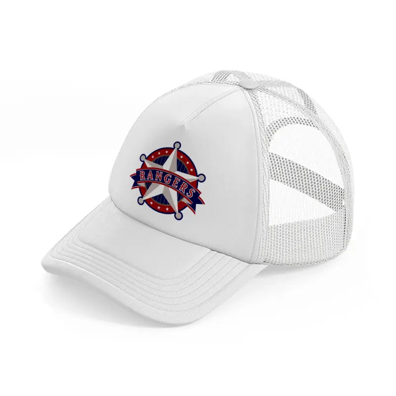 texas rangers star badge-white-trucker-hat