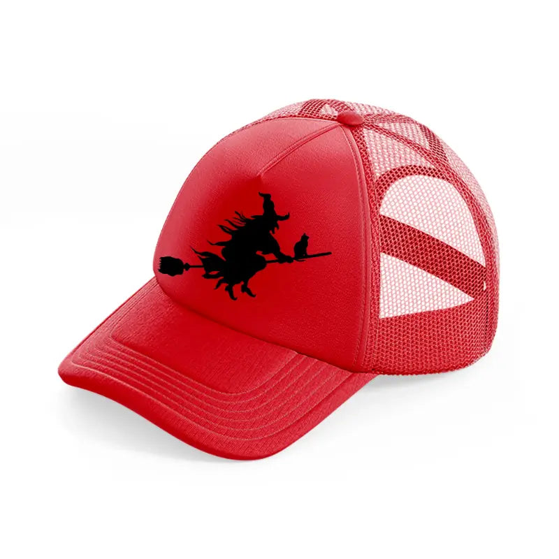 flying witch-red-trucker-hat