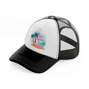 life is better in flip flop-black-and-white-trucker-hat