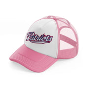 patriots logo-pink-and-white-trucker-hat