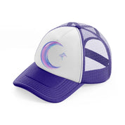 crescent moon with star purple trucker hat