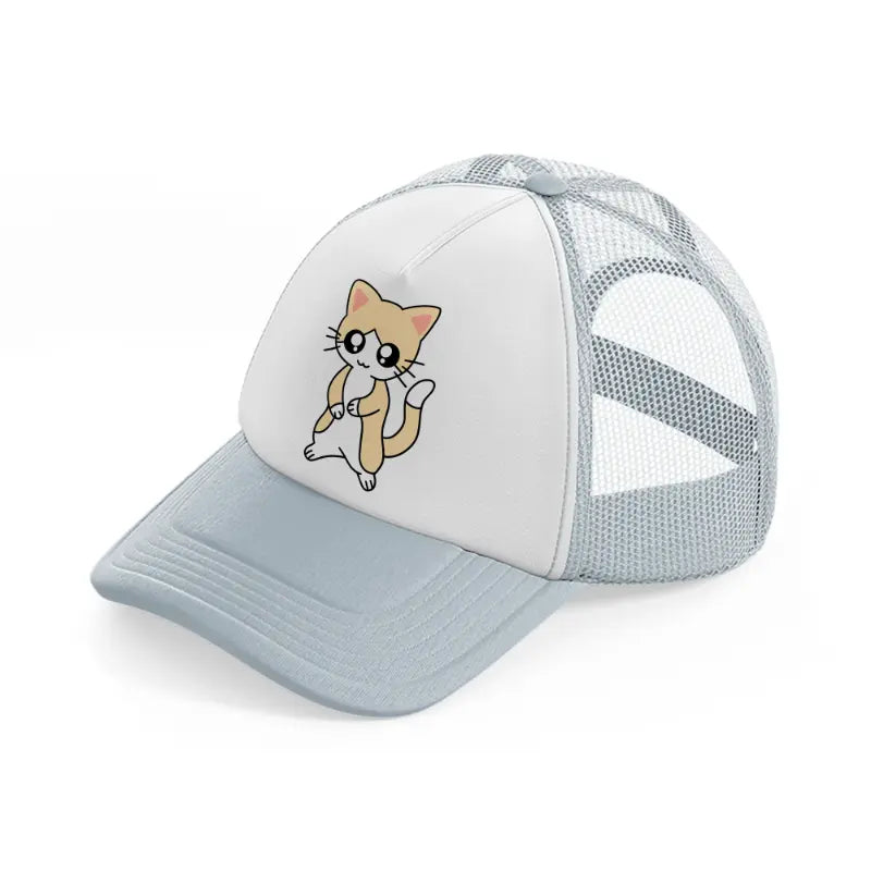 cute kitten-grey-trucker-hat