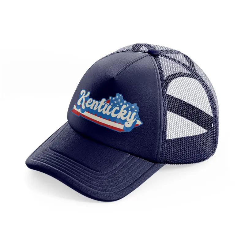kentucky flag-navy-blue-trucker-hat