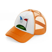 golfing cartoon-orange-trucker-hat