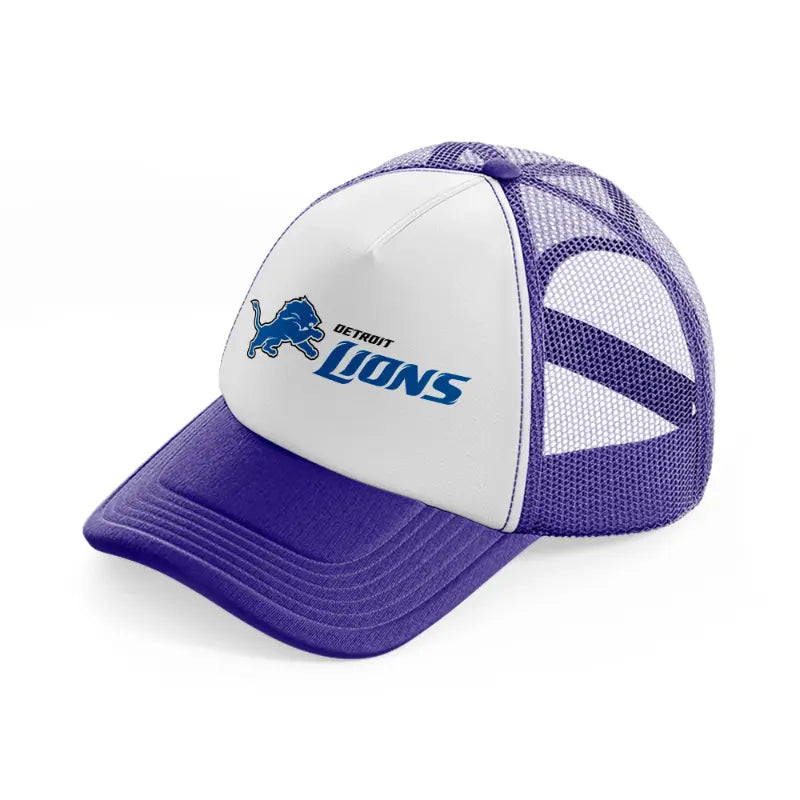 detroit lions logo-purple-trucker-hat