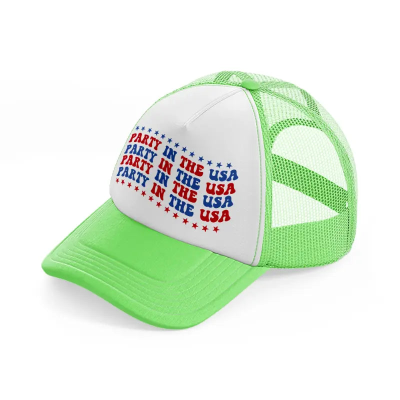 party in the usa-01-lime-green-trucker-hat