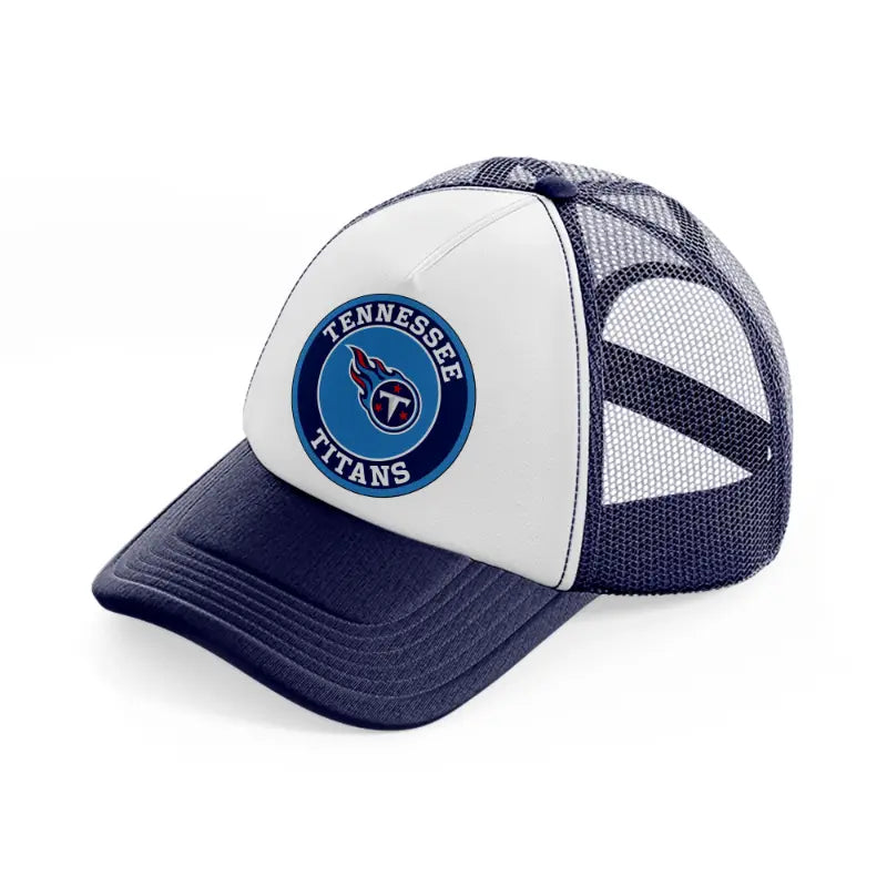 tennessee titans badge-navy-blue-and-white-trucker-hat