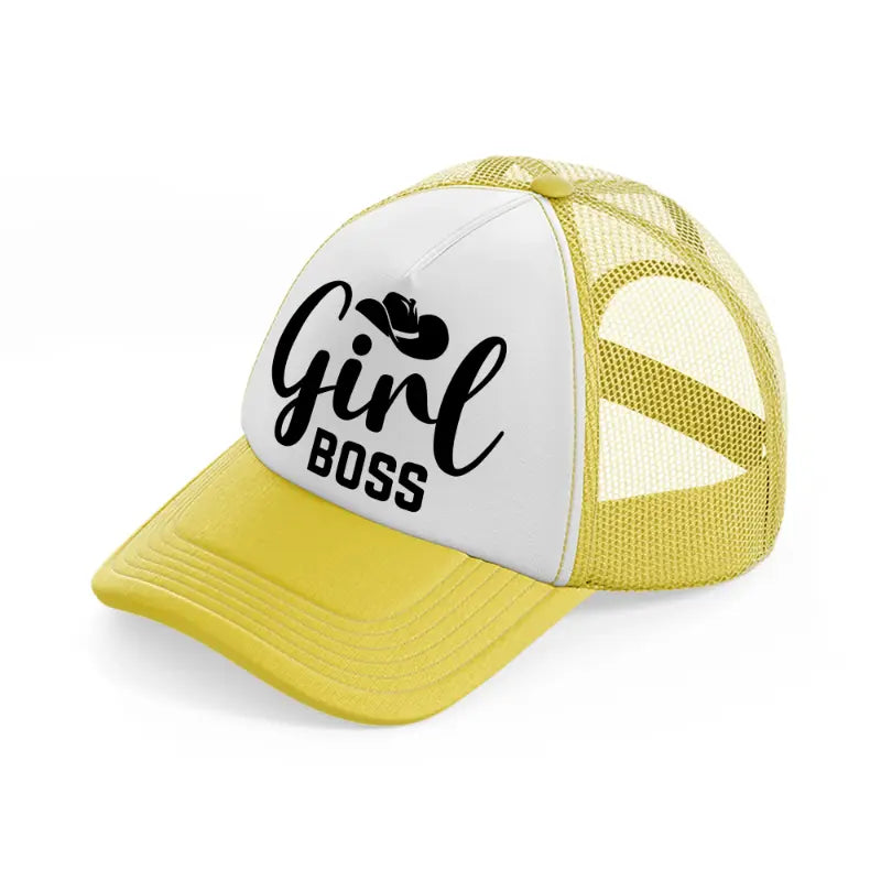 girl boss yellow trucker hat