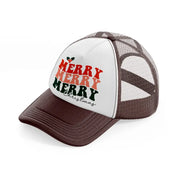 merry christmas-brown-trucker-hat