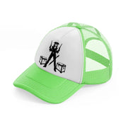 pirate lady lime green trucker hat