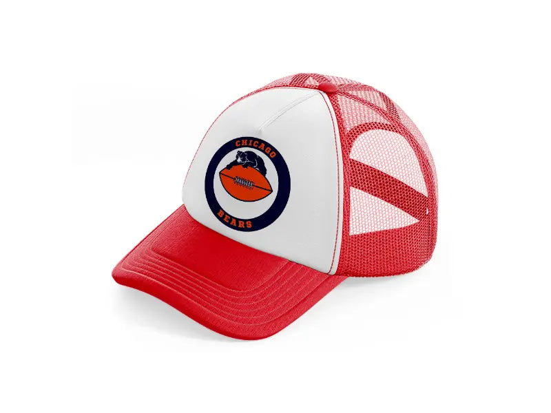 chicago bears circle-red-and-white-trucker-hat