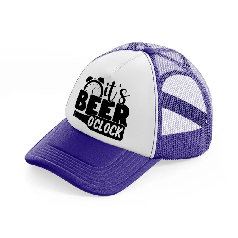 it's beer o'clock-purple-trucker-hat