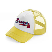 braves logo yellow trucker hat