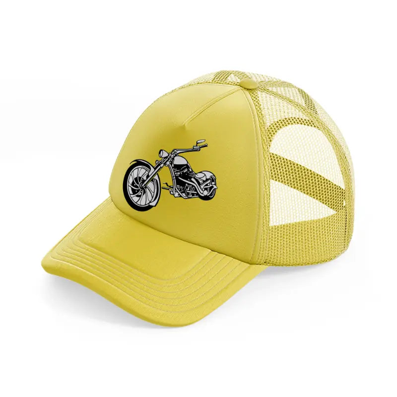 harley davidson bike vector-gold-trucker-hat