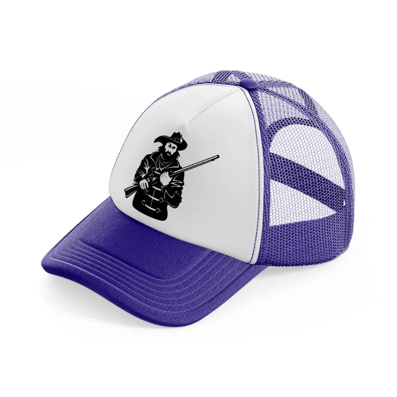 pirate with rifle-purple-trucker-hat