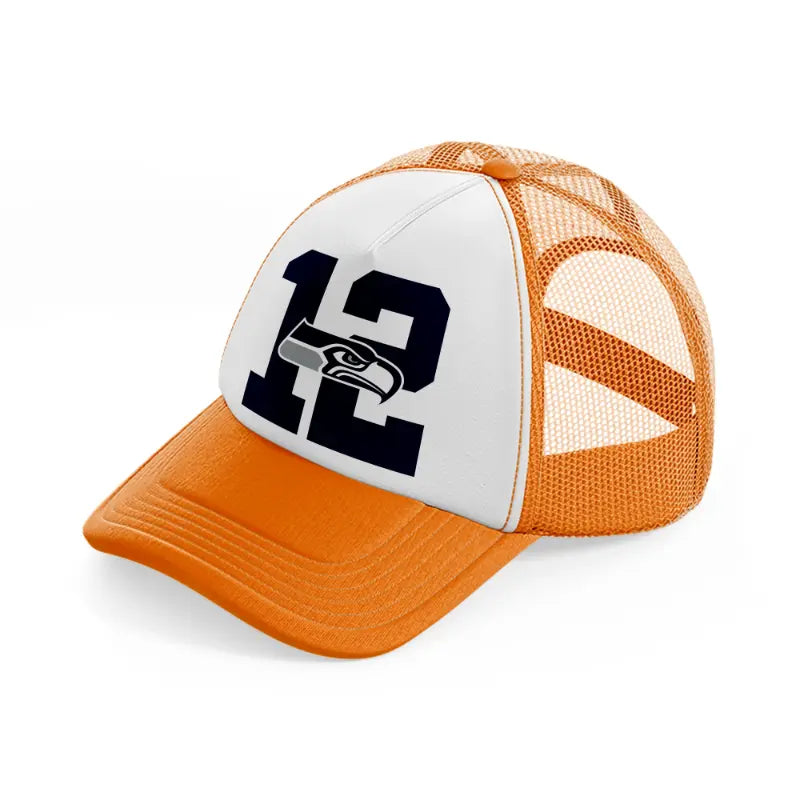 seattle seahawks 12-orange-trucker-hat