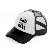 dad of boys black and white trucker hat