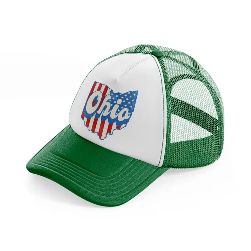 ohio flag-green-and-white-trucker-hat