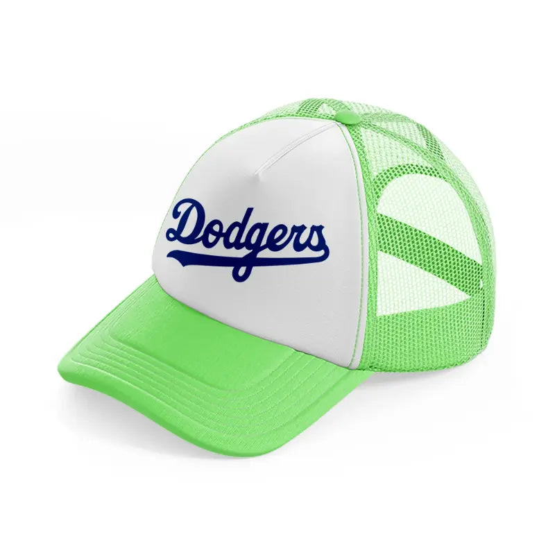 dodgers text-lime-green-trucker-hat