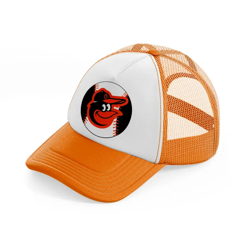 baltimore orioles baseball ball-orange-trucker-hat