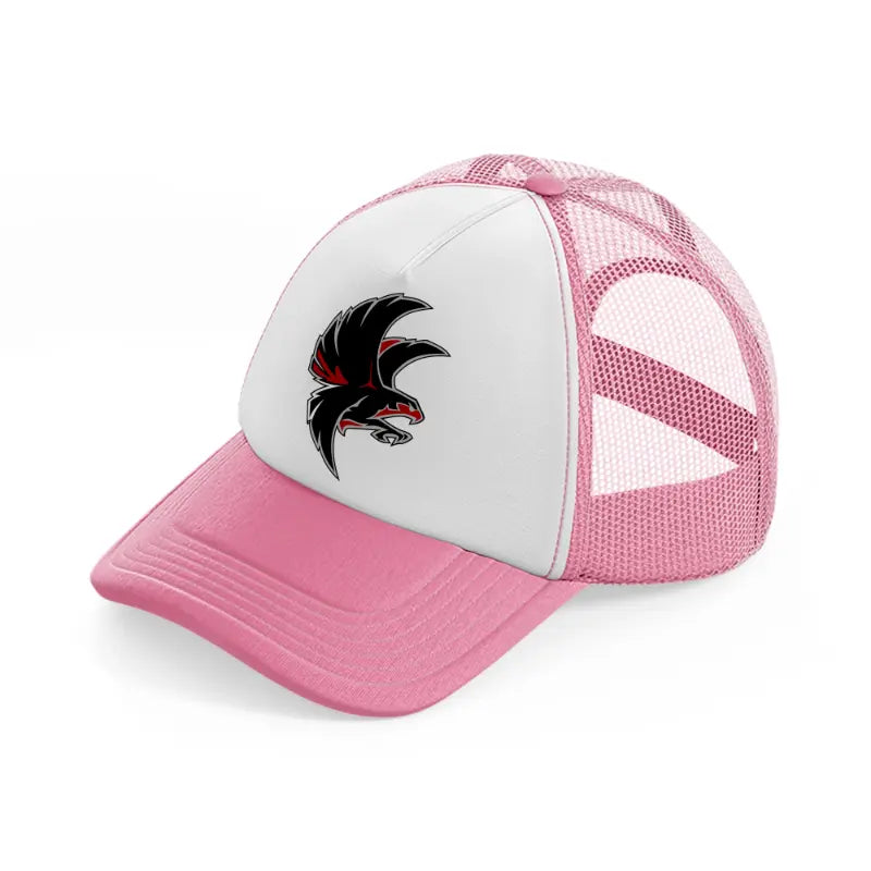 falcons logo-pink-and-white-trucker-hat