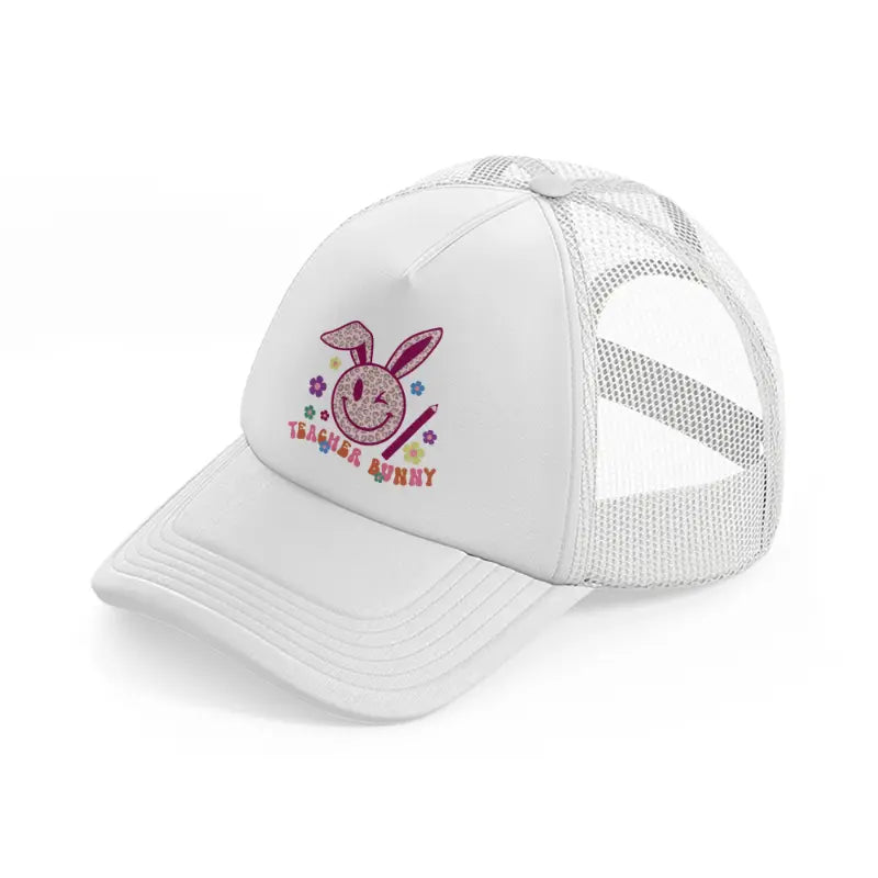 teacher bunny-white-trucker-hat