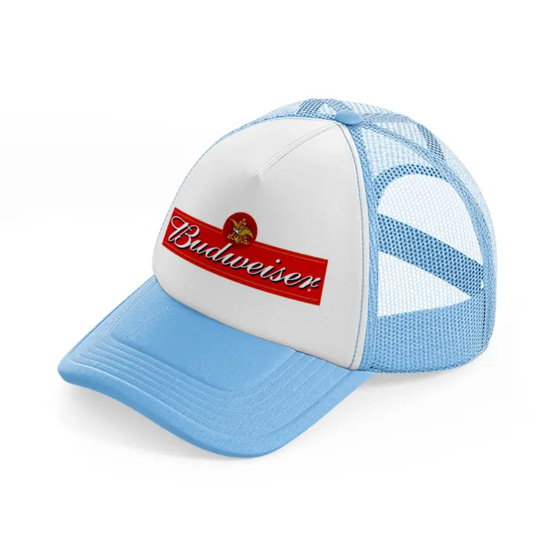 budweiser classic logo-sky-blue-trucker-hat
