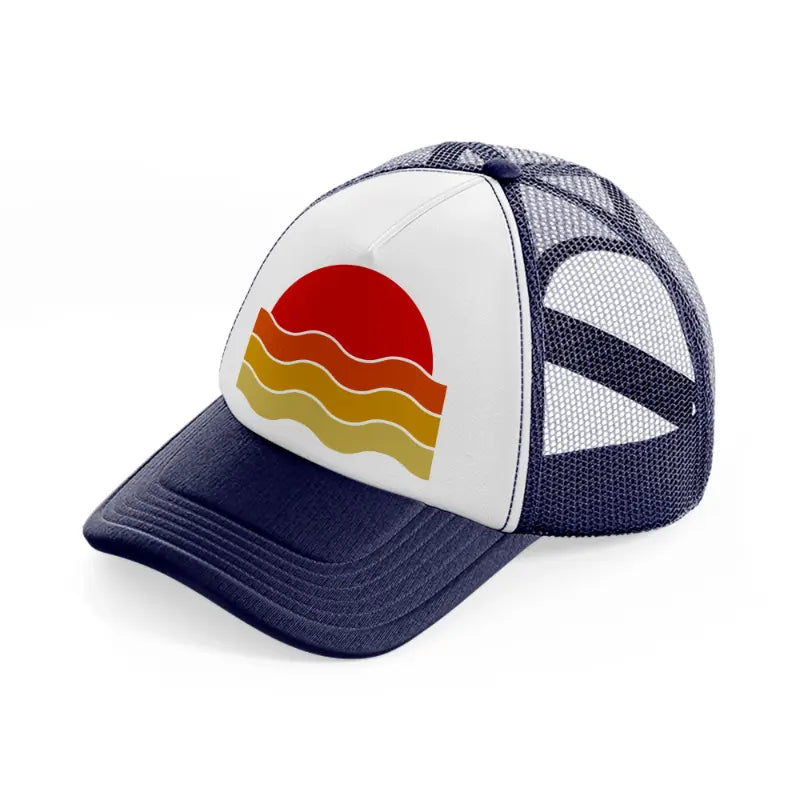 sun waves-navy-blue-and-white-trucker-hat