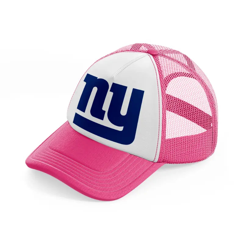 ny emblem-neon-pink-trucker-hat