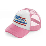 kansas flag pink and white trucker hat