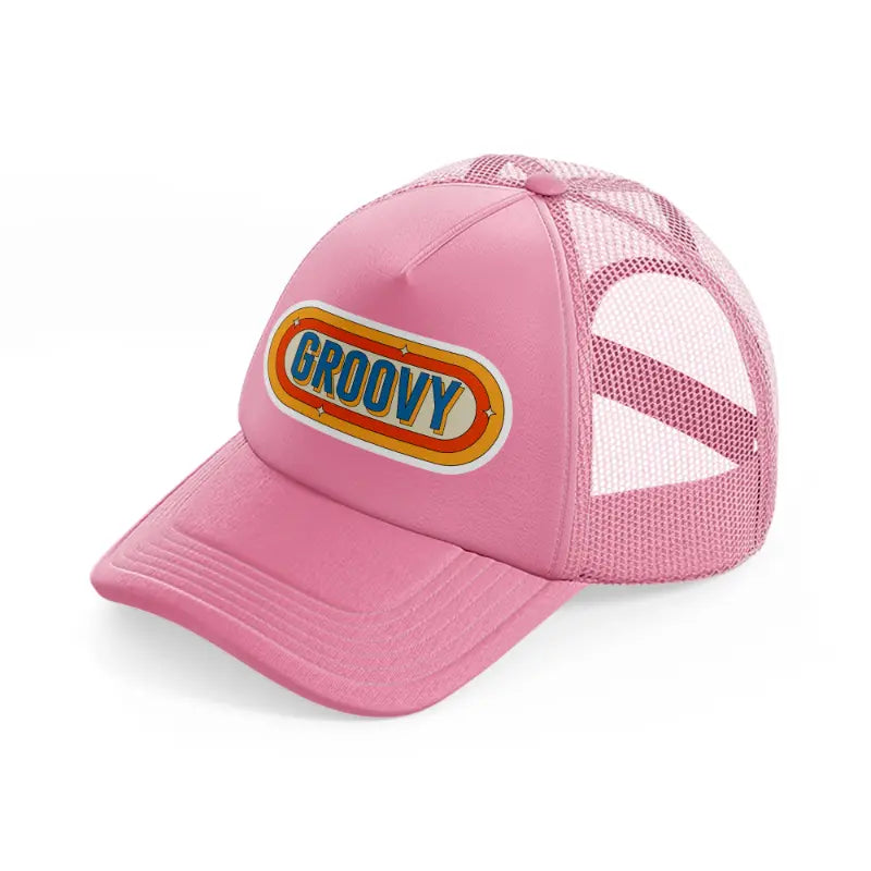 groovy pink trucker hat