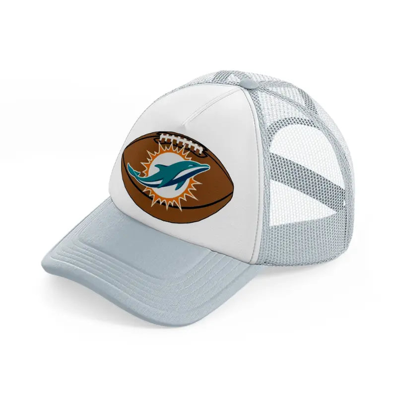 miami dolphins ball-grey-trucker-hat