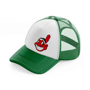 cleveland indians emblem-green-and-white-trucker-hat