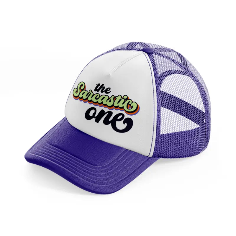 the sarcastic one-purple-trucker-hat