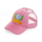 golf ball color pink trucker hat