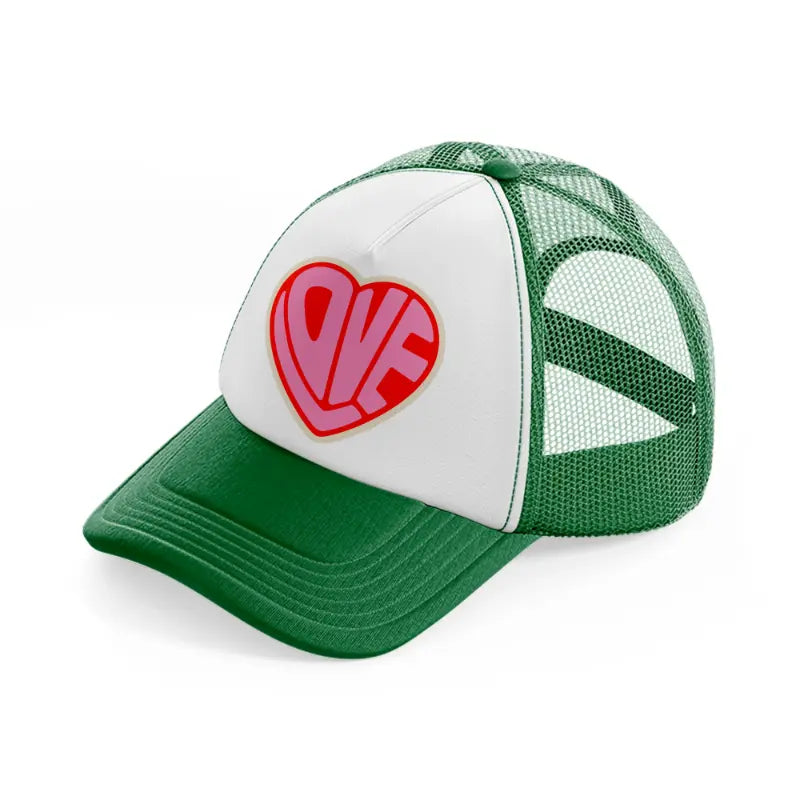 groovy-love-sentiments-gs-08-green-and-white-trucker-hat