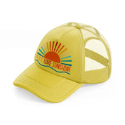 peace love sunshine-gold-trucker-hat