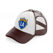 los angeles chargers emblem-brown-trucker-hat