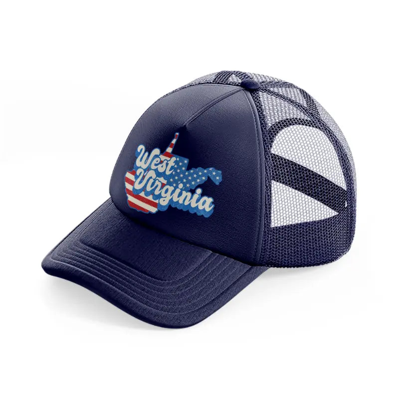 west virginia flag navy blue trucker hat