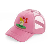 hole in one-pink-trucker-hat