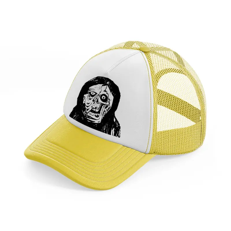 skull face-yellow-trucker-hat