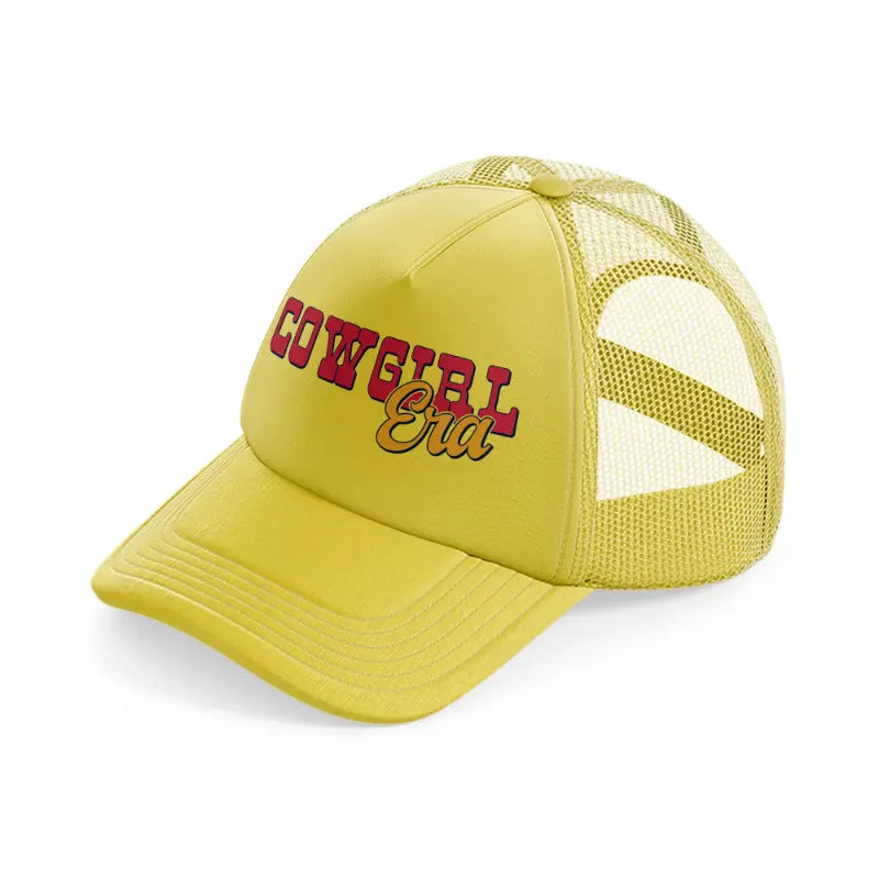 cowgirl era-gold-trucker-hat