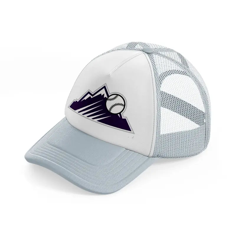 colorado rockies emblem grey trucker hat