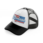 montana flag-black-and-white-trucker-hat