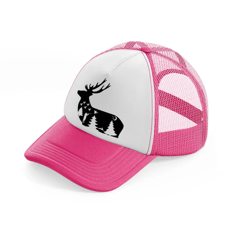 hunting symbol-neon-pink-trucker-hat